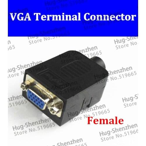 DB15 VGA Female 3 Rows 15 Pin Plug Breakout Terminals Nut Type DIY Connector 10pcs/lot