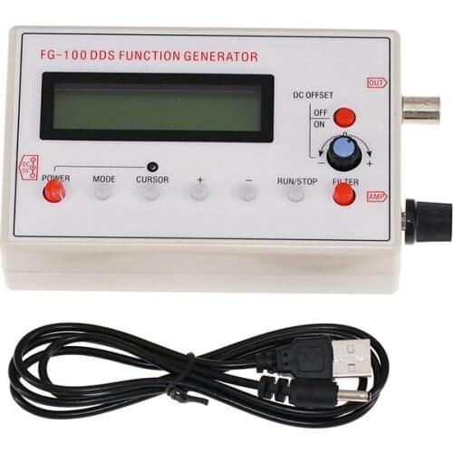 DDS Signal Generator FG-100 LCD Display Sine Frequency 1HZ-500KHz Counter Function Signal Source Generator Meter