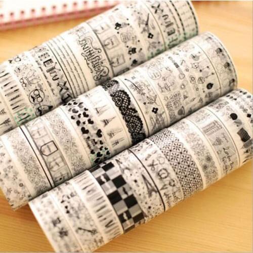 Real Navidad Christmas Decoration Lot Of 10 Pcs 1.5cm*10m Diy Paper Sticky Adhesive Sticker Decorative Washi Tape