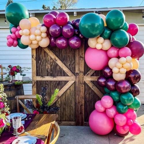 5 10 18 'Retro perfume grass green rose red Balloon Garland Arch Kit Balloon for Birthday Baby Shower Weddings Party Decoration