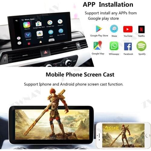 For audi A8 Q2 Q3 Q5 Q7 For Apple Carplay AI Box Android System Audio Stereo Video 4+32G Wireless Mirror Link Auto Radio Upgrade