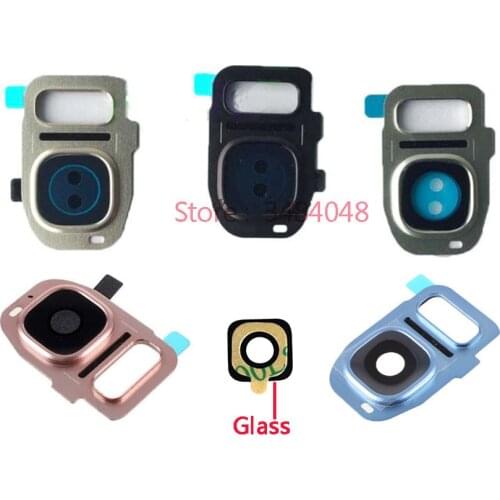 For Samsung Galaxy S7 G930 / S7 Edge G935 Back Rear Camera Lens Ring Cover Part With Bezel and Adhesive
