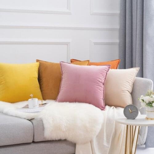 Home Decor Cushion Cover Velvet Solid Color Pillow Case Nordic Pillow Covers Decorative Pillows For Sofa Living Room Bedroom