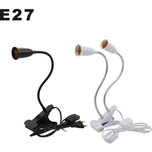 E27 LED Grow Light Socket EU US Plug 360 Degree Flexible Lighting Base Convenient Lamp Base Lamp Holder Clip For Workbench Lamp
