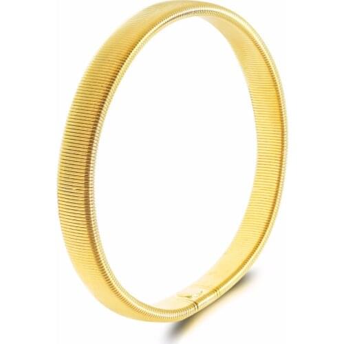 Flexible Simple Solid Black Golden Silver Plated Color Adjustable Bracelets & Bangles for Women Men