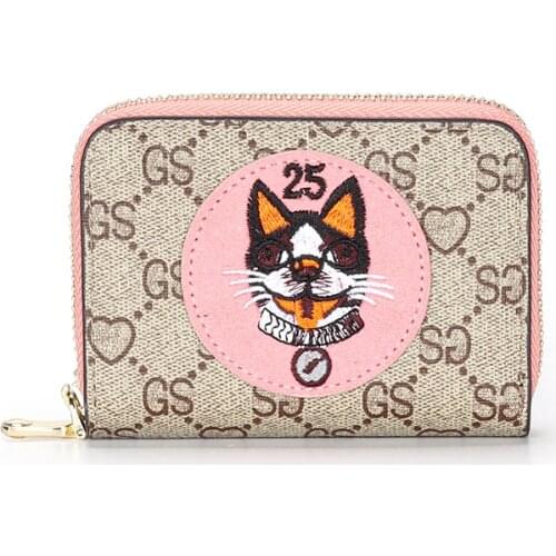 Personality Fashion Card Bag PVC Korean Version Creative Dog Head Short Document Purses Multi-Functional Hundred Holder Wallet