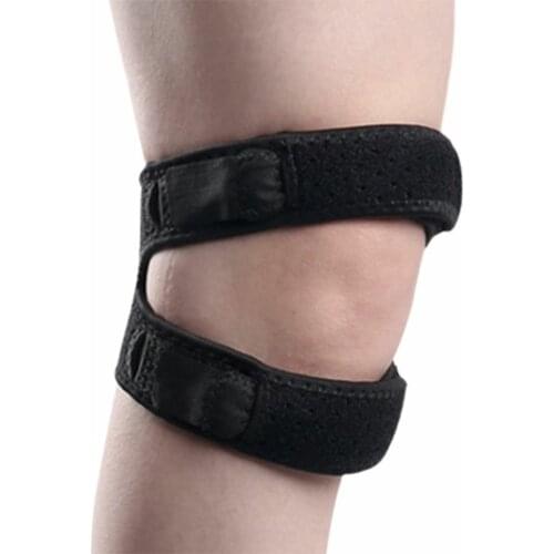 Fashion Compression Sleeve Dual Fixed Sports Knee Pad Patella Brace Strap Protector Pads Bandage For Running