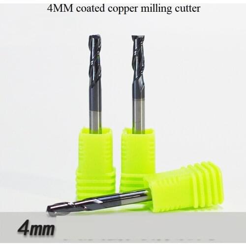 4mm double-edged tungsten steel end mills, carbide-coated tools, special blades for cutting and engraving copper and aluminum pl