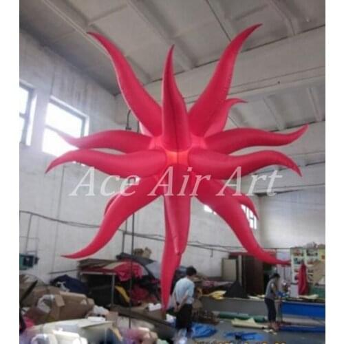 Beautiful 2 pcs 2m Dia giant party item type wedding decoration inflatable Starfish/Sea Stars for Night event, Party with Fan