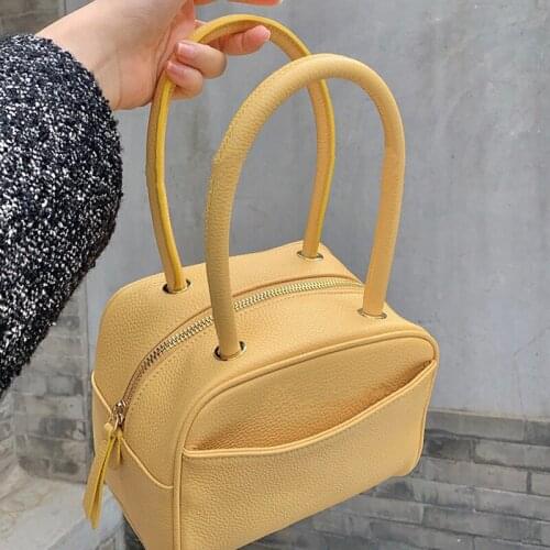 FIRMRANCH Female Mini Korean Street Fashion Luxury Lychee Pattern Designer Square Box Large-Capacity Leather Handbag sac à main