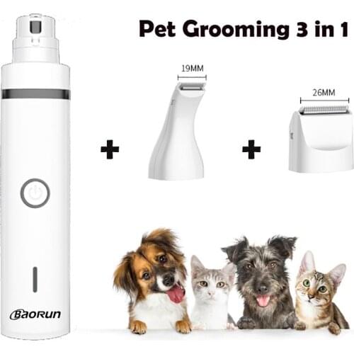 3 In 1 Pet Grooming Machine Usb Rechargeable Pets Clippers Nail Grinding & Hair Trimmer & Foot Hair Cutter