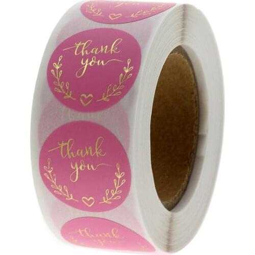 50-500pcs Labels Thank you Stickers Round Wedding Stickers for Party Favors Decoration Envelope Seals Stationery Stickers