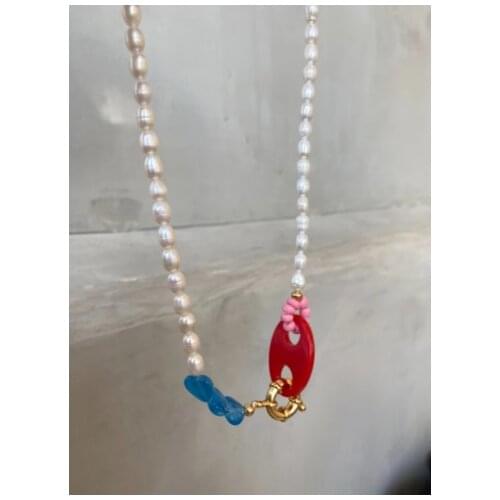 Real Natural Freshwater Pearl Beads Chker Necklaces Women Jewelry Boho Punk Party T Show Designer Club Ins Rare Japan Korean