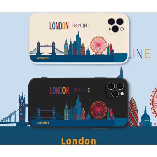 New Luxury Original Liquid Silicone Soft City Landmark Case For iPhone 11 Pro X XR XS Max 7 8 6 6s Plus SE 2020 Shockproof Case