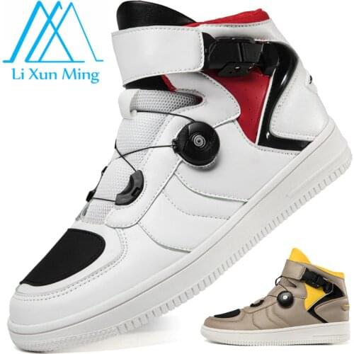 Newly Listed Casual Motorcycle Boots Mens High-top Off-road Racing Shoes White Lightweight Outdoor Cycling Racing Boots Unisex