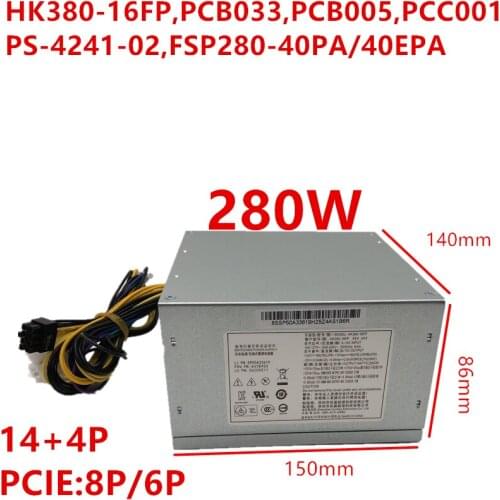 New Original PSU For Lenovo 530 75 77 87 Q85 14Pin 280W Power Supply HK380-16FP PCB033 PCB005 PS-4241-02 PCC001 FSP280-40EPA