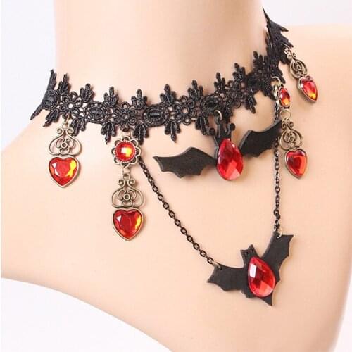 Halloween Necklace for Women Charms Lace Necklace Choker Fashion Necklace Halloween Jewelry naszyjnik