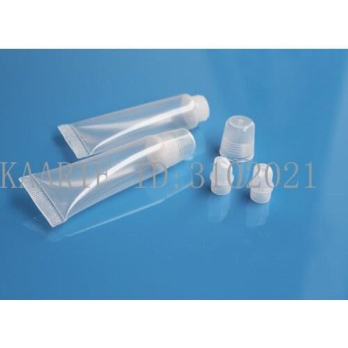 15ML 30/50/100/200pcs Plastic Soft Hose Lipgloss Tube,Beauty Clear Empty Portable Squeezable Lip Paint Oil Refillable Bottle