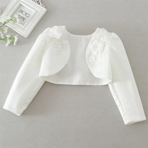 Girls wedding dress skirt long-sleeved jacket children handmade beading with princess dress shawl