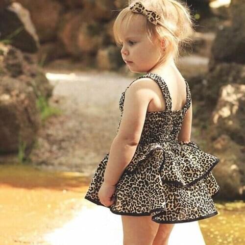 TELOTUNY dress Toddler Kids Baby Girls Strap Ruffles Leopard Print Princess Dress Mini frock Clothes baby dress summer 2020apr28