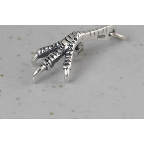 925 Sterling Silver Claw Pendants for Necklace Vintage Unisex Jewelry for Men And Women Jewelry Slide Pendants Handmade Ethnic