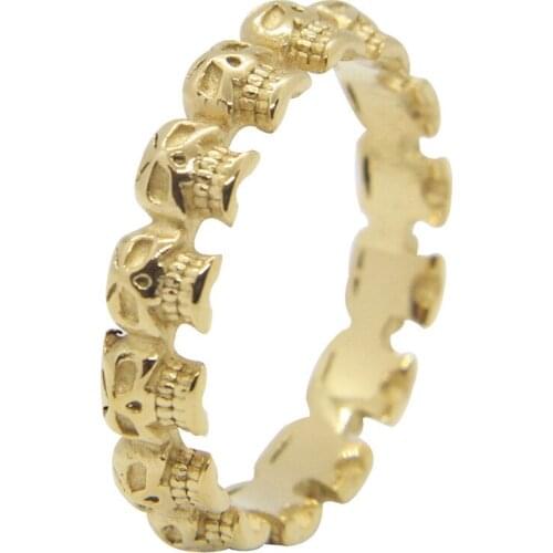 Support Dropship Unisex Skull Ring 316L Stainless Steel Jewelry Circle Skull Ring