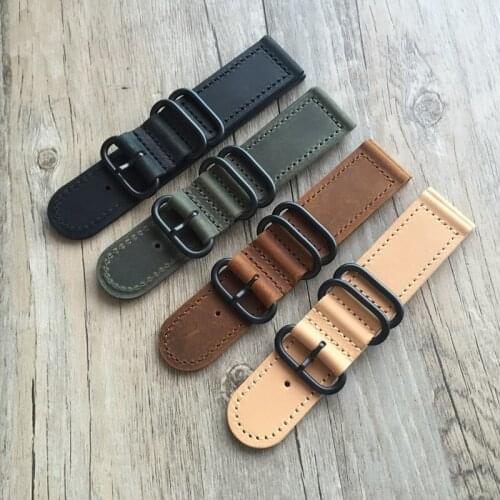 18mm 20mm 21mm 22mm 24mm Brown Green Italian Calfskin Leather Strap for Omega Tissot Seiko Casio Watchband Belt For Panerai