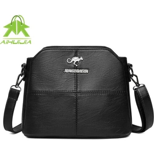 Luxurious 3 Layers Pu Leather Shoulder Crossbody Bags for Women 2021 Ladies Hand Cross Body Bag Woman Purses and Handbags Sac