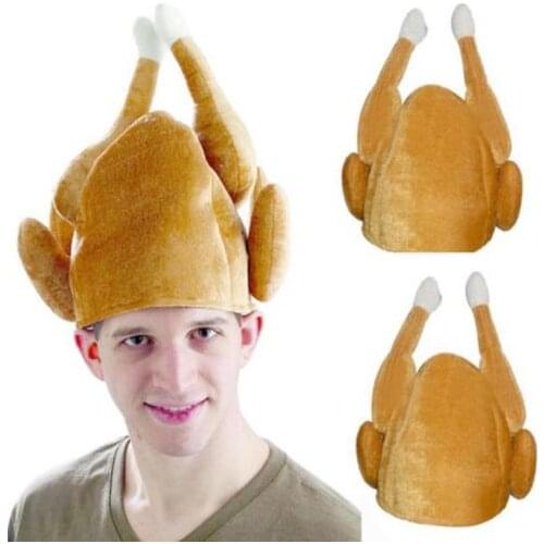 Unisex Christmas Hats Plush Creative Funny Turkey Hat Thanksgiving Day Gift Party Halloween Costume Hat Cap