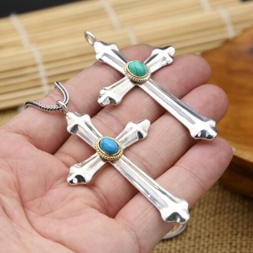 S925 Sterling Silver Takahashi Goro Handmade Jewelry Simple Smooth Cross Popular Male And Female Pendants