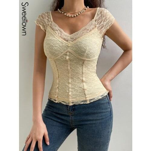 Женские футболки Sweetown China At AliExpress