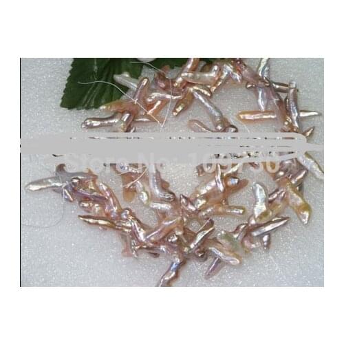 Jewelry 00276 Big!!! 1strand 32*20mm purple cross baroque freshwater pearl