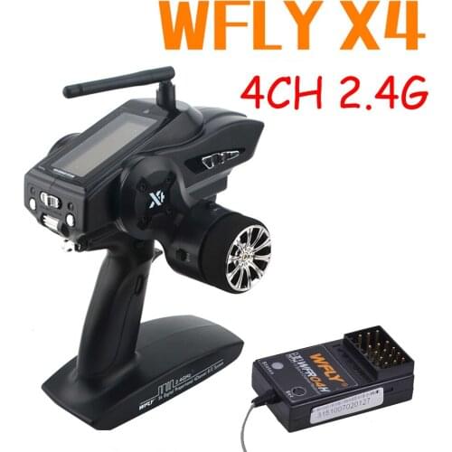 WFLY WFX4 4CH 2.4G High Speed surface Radio 40 Models Led Screen Gun Remote Control Switched L / R hand for Rc Car and Boat