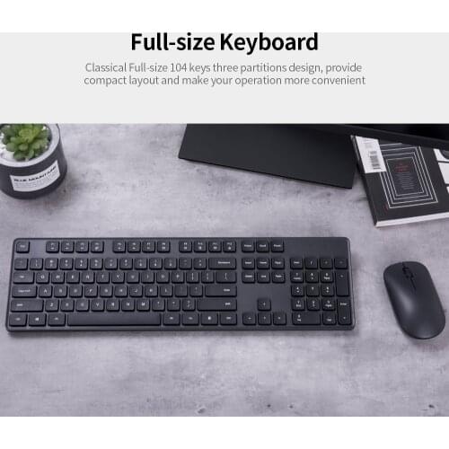 Xiaomi Keyboard Mouse Combo 2.4G Wireless Keyboard Mouse Set Portable Full-size 104 Keys Keyboard Lightweight Mouse Combo