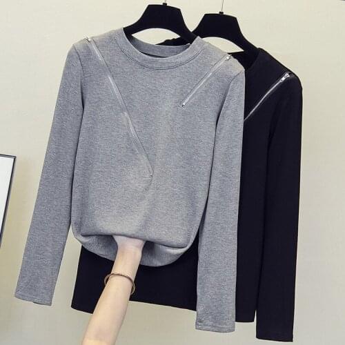 Zipper Women Sweater And Pullovers Colorful Sweater Womens 2021 Early Autumn New Korean Style Pullover Loose Sweater Top