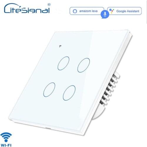 1- 4 Gang WiFi touch switch APP control Alexa Ecco voice control wall Switch smart home switch