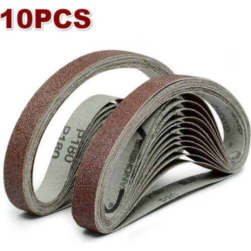 10pcs 10*330mm Sanding Belt 40-320 Grit Aluminium Oxide Sander Grinder Belt Dremel Accessories for Polishing Grinding