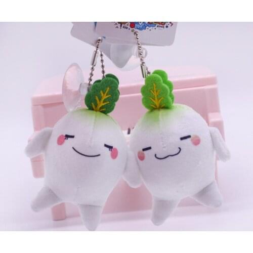 12Pcs/Lot 10CM Random White Radish Combination Mini Cute Soft Plush Keychain for Bag Key Pendant