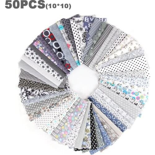 50 PCS Cotton Craft Fabric Flower Cloth Quilting Sewing Supplies 100% Cotton Bundle Squares Patchwork for DIY Sewing Crafts