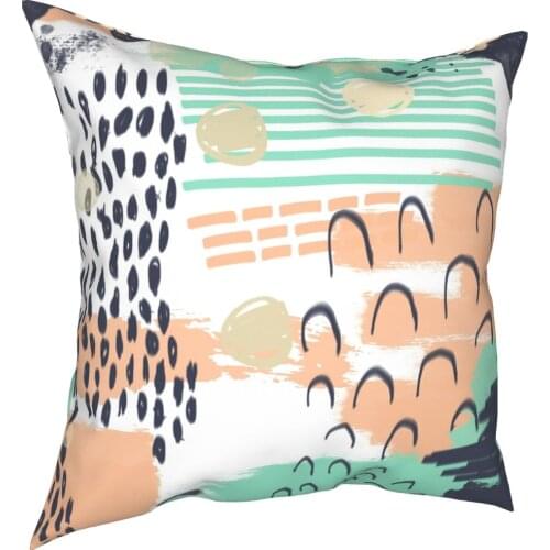 Abstract Painterly Green Pillowcase Home Decor Geometric Simple Cushions Throw Pillow for Car Double-sided Printing Gift Idea