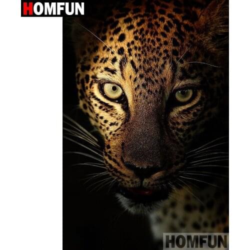 HOMFUN 5D DIY Diamond Painting Full Square/Round Drill "Animal leopard" Embroidery Cross Stitch gift Home Decor Gift A09475