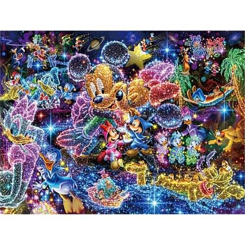 5D Diamond Painting Disney Dazzle Colour Mice Cross Stitch Kit Full Drill Embroidery Mosaic Art Picture Home Decoration Gift