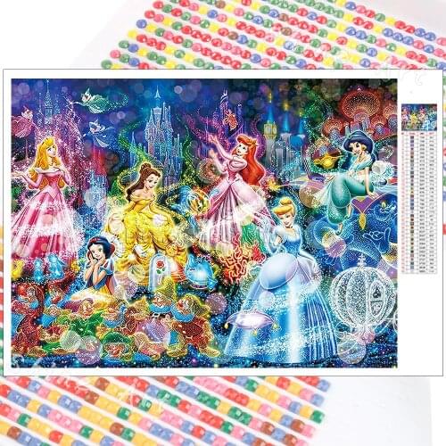 Diamond Painting Cartoon Disney Princess Fantasy 5D DIY Mosaic Kit Embroidery Full Square Round Christmas Gift Home Decoration