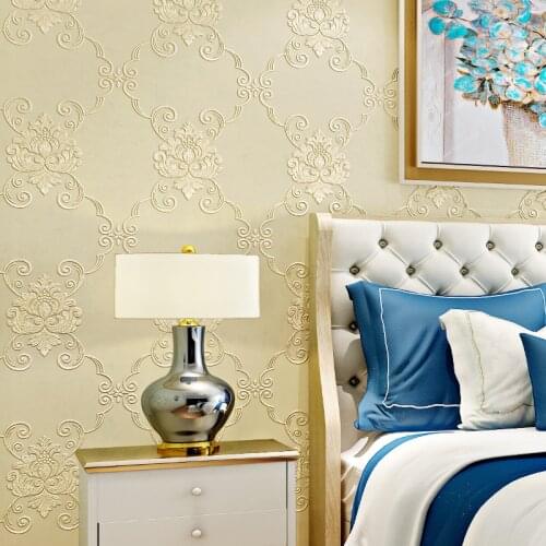 Beibehang Non-woven 3D stereo fine pressure simple European style wallpaper bedroom living room TV full shop background wall