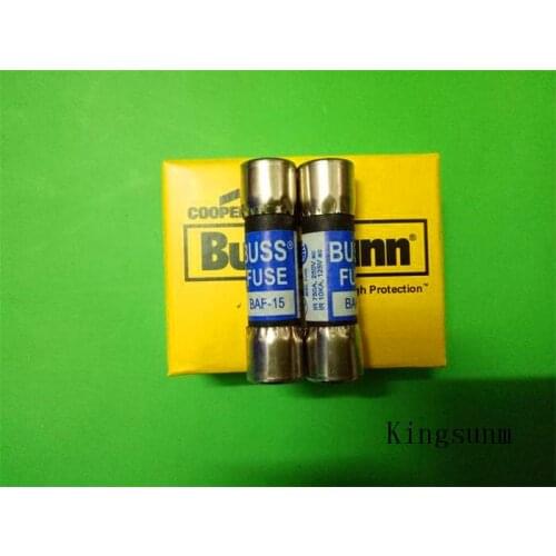 Free shipping 5pcs BAF-15 fuse 10X38 15A BUSSMANN 250V