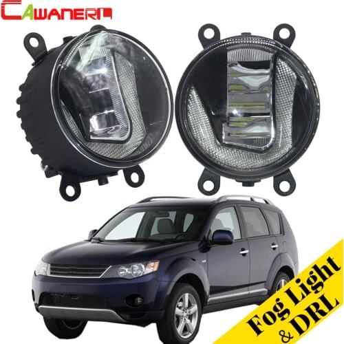 Cawanerl For Mitsubishi Outlander II CW_W Closed Off-Road Vehicle 2006-2012 Car LED Fog Light Daytime Running Lamp DRL Styling