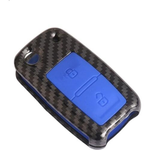 Carbon fiber Car Key Case Cover holder For VW Volkswagen Polo Golf MK4 Passat Bora Jetta Altea Touran Transporter Sharan