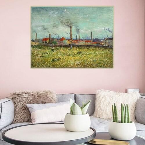 Citon Van Gogh《Factories at Asnieres, Seen from the Quai de Clichy》Canvas Art Oil Painting Picture Wall Decor Home Decoration