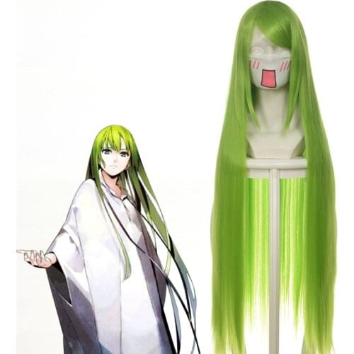 Code Geass C.c Cc Empress Cosplay Wig 100cm 39" Green Long Straightheat-resistant Fiber Hair Peruca Anime Costume Wigs
