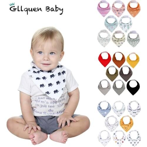 Baby Bibs 8 Pack Set 100% Organic Cotton Feeding Towel Bandana Dribble Newborns Girls Gift Saliva Accessories Infant Boy Stuff